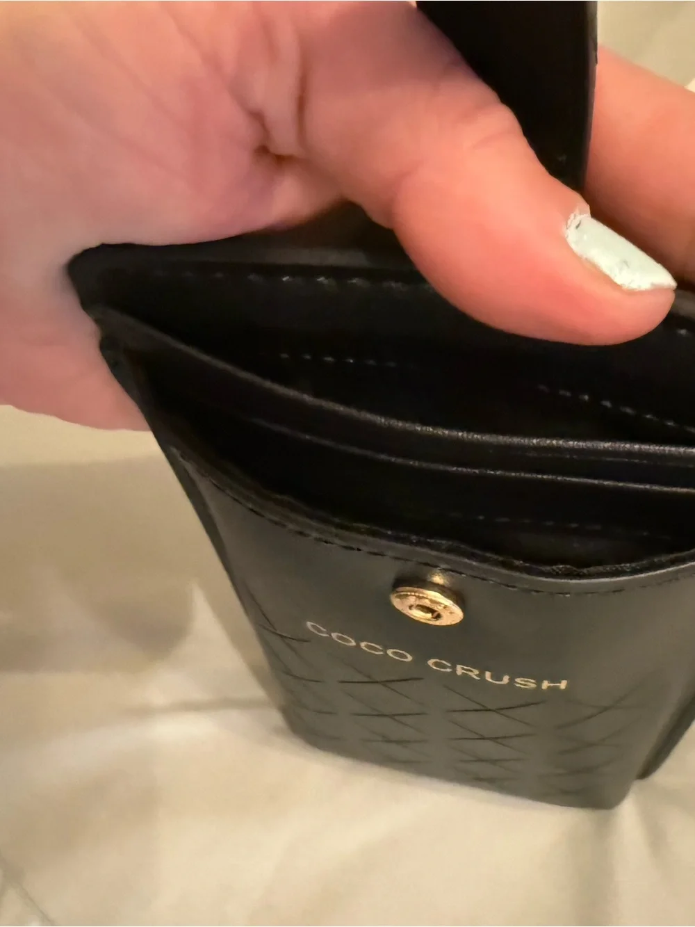 CHANEL Black Coco Crush Quilted Leather Wallet or Phone/Accessory Holder